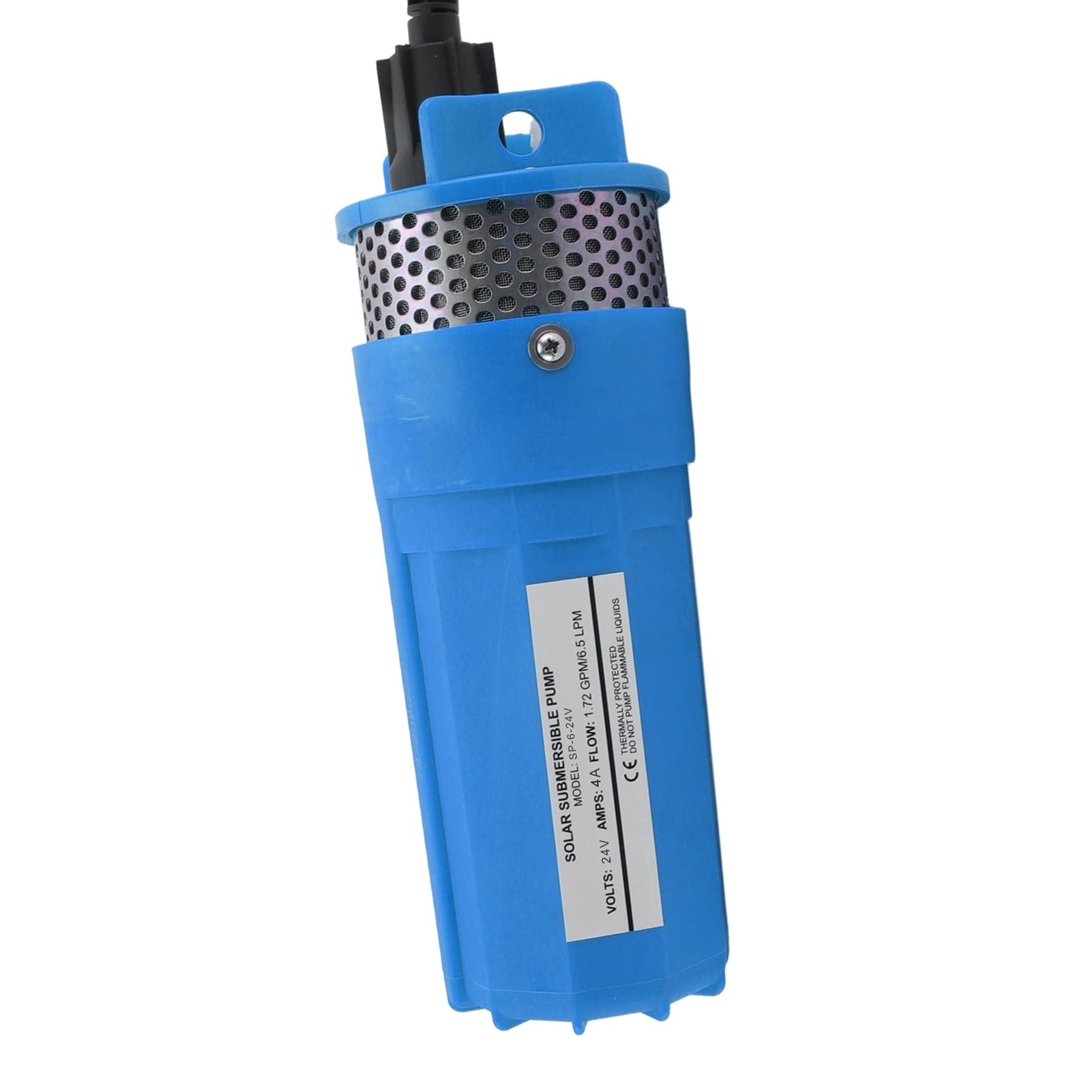 Tbest Bomba Sumergible Solar 30m 6.5L/min DC 24V Bomba de Pozo Profundo para Estanque de Riego Granja Acero Inoxidable (BLUE)