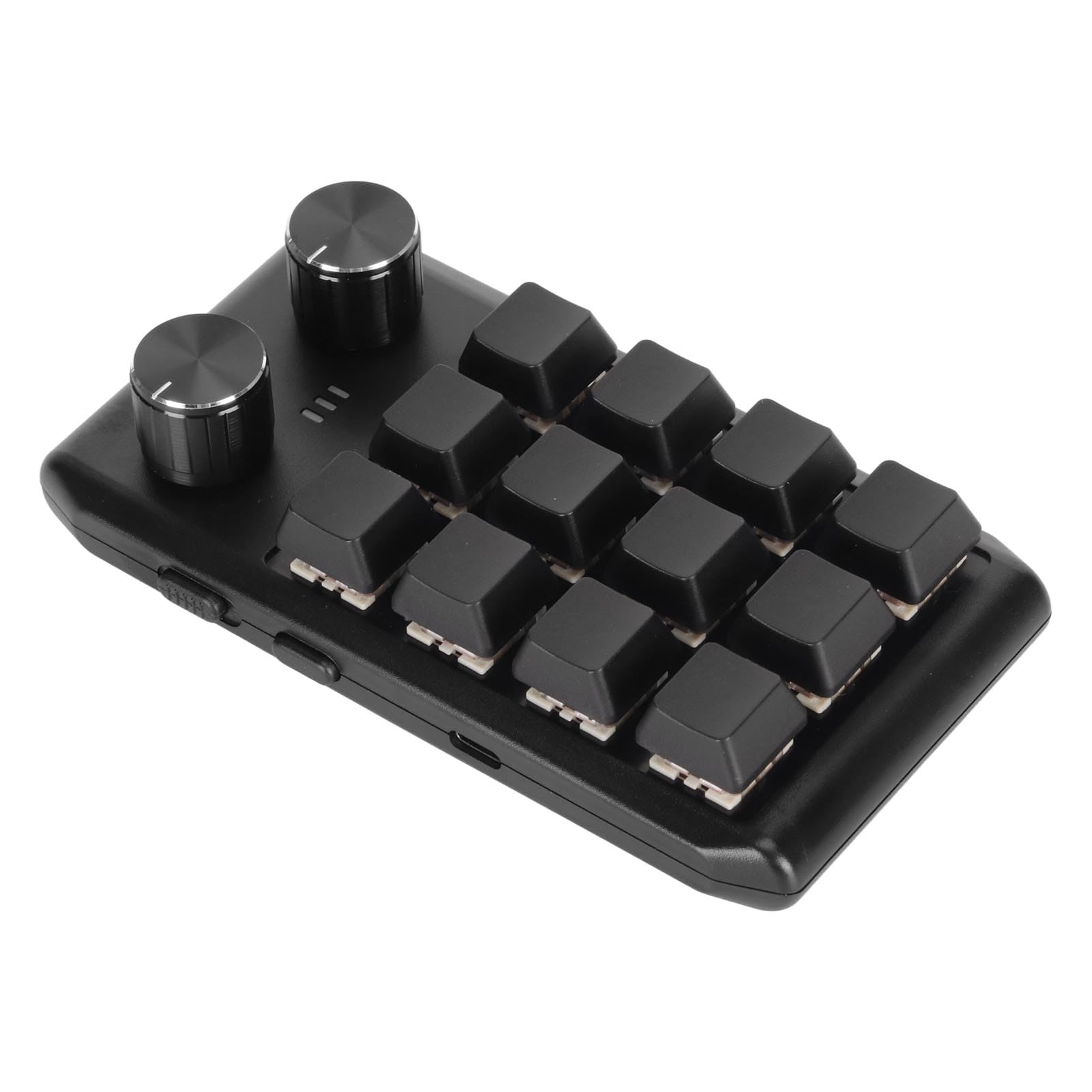 Teclado Personalizado Mini Teclado Mecánico con Interruptor Rojo de 12 Teclas, Teclado Macro Programable de 2 Perillas con Multifunción para Computadora (BT inalámbrico (batería