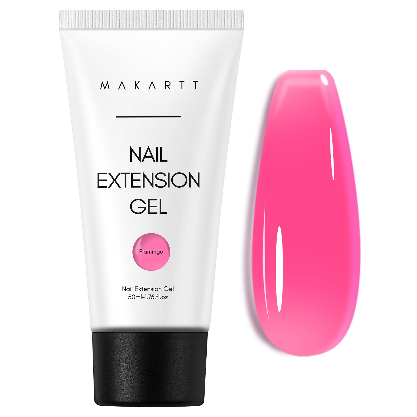 Makartt Hema-Free Poly Nail Gel, Hema-Free Gel Builder for Extension, Dark Hot Pink Color 50ML, Natural-Looking Strengthener 3D Diy Hard Gel Salon
