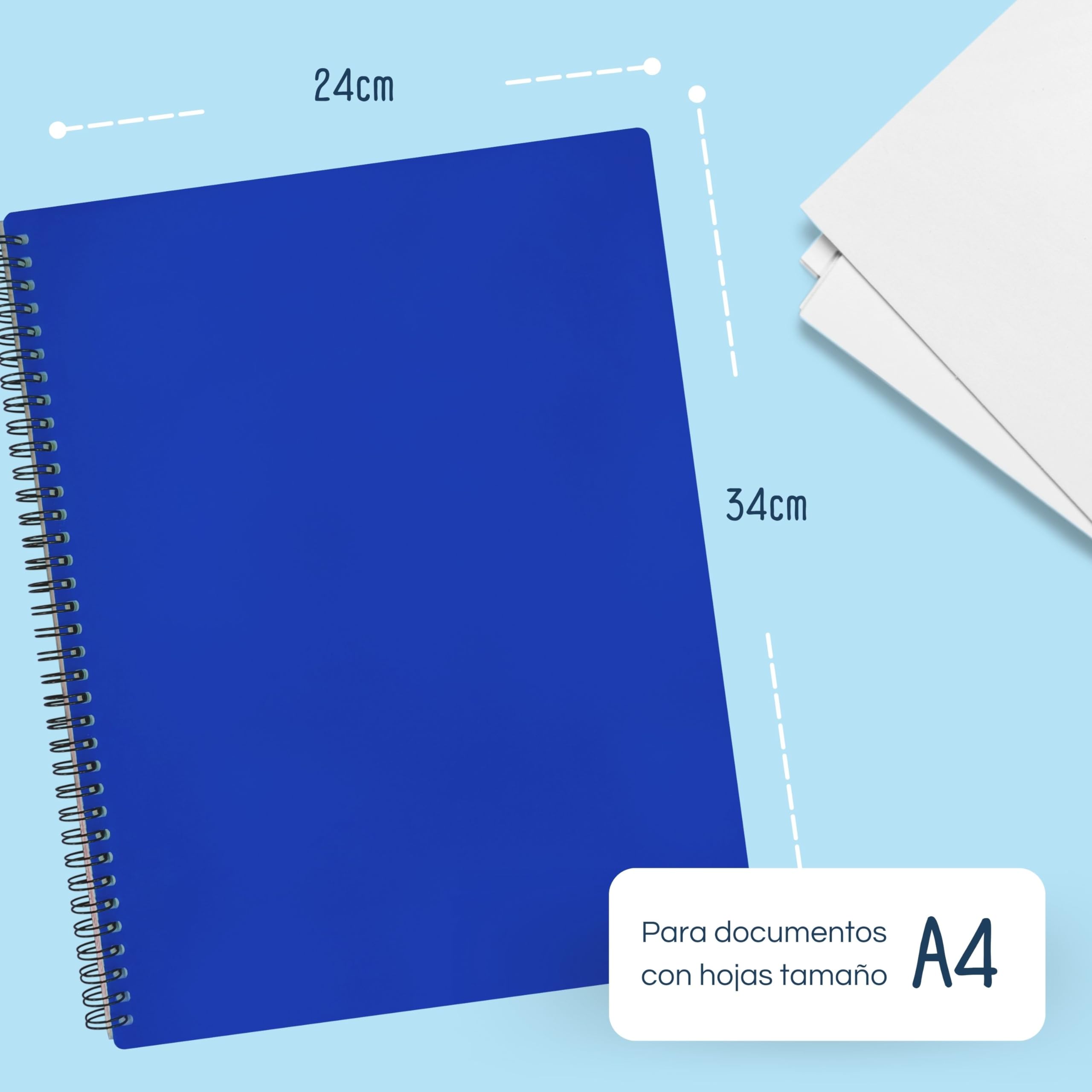 RAYLU PAPER, File Folder with Transparent A4 Plastic Sleeves and Durable Opaque Polypropylene Cover - Image 2