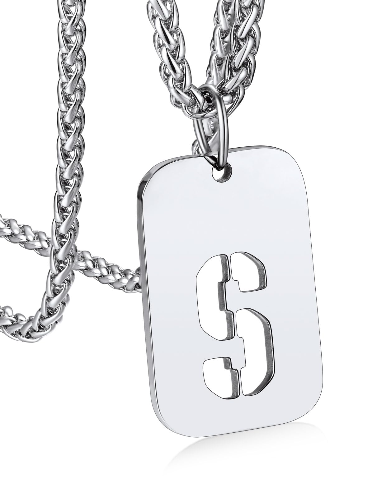 Bandmax Initial Letter For Men Women Necklace Chain Dog Tags Stainless Steel 26 Alphabet Hollow Capitals Chains With Pendants Jewelry Steel/Gold/Black
