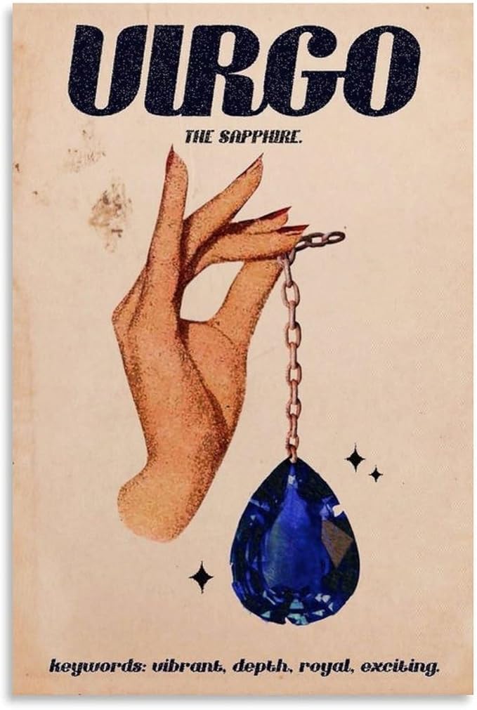 Vintage Zodiac Poster Virgo Vintage Posters Canvas for Living Room Bedroom Decor 08x12inch(20x30cm) Unframe-style