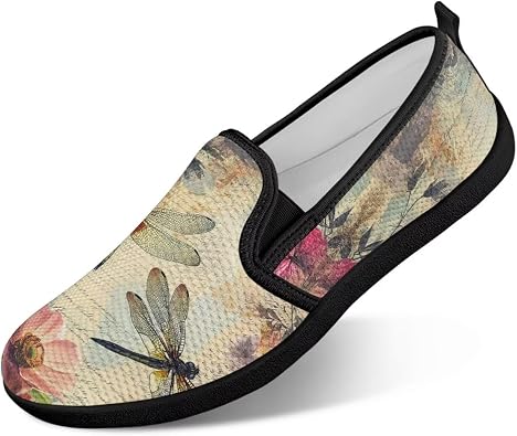 Womens Walking Shoes Fashion Casual Sneaker Comfort Flat Mesh Hand Free Low Tops Painted Sweet Dress Shoes Light - Weight Size 5.5-10.5