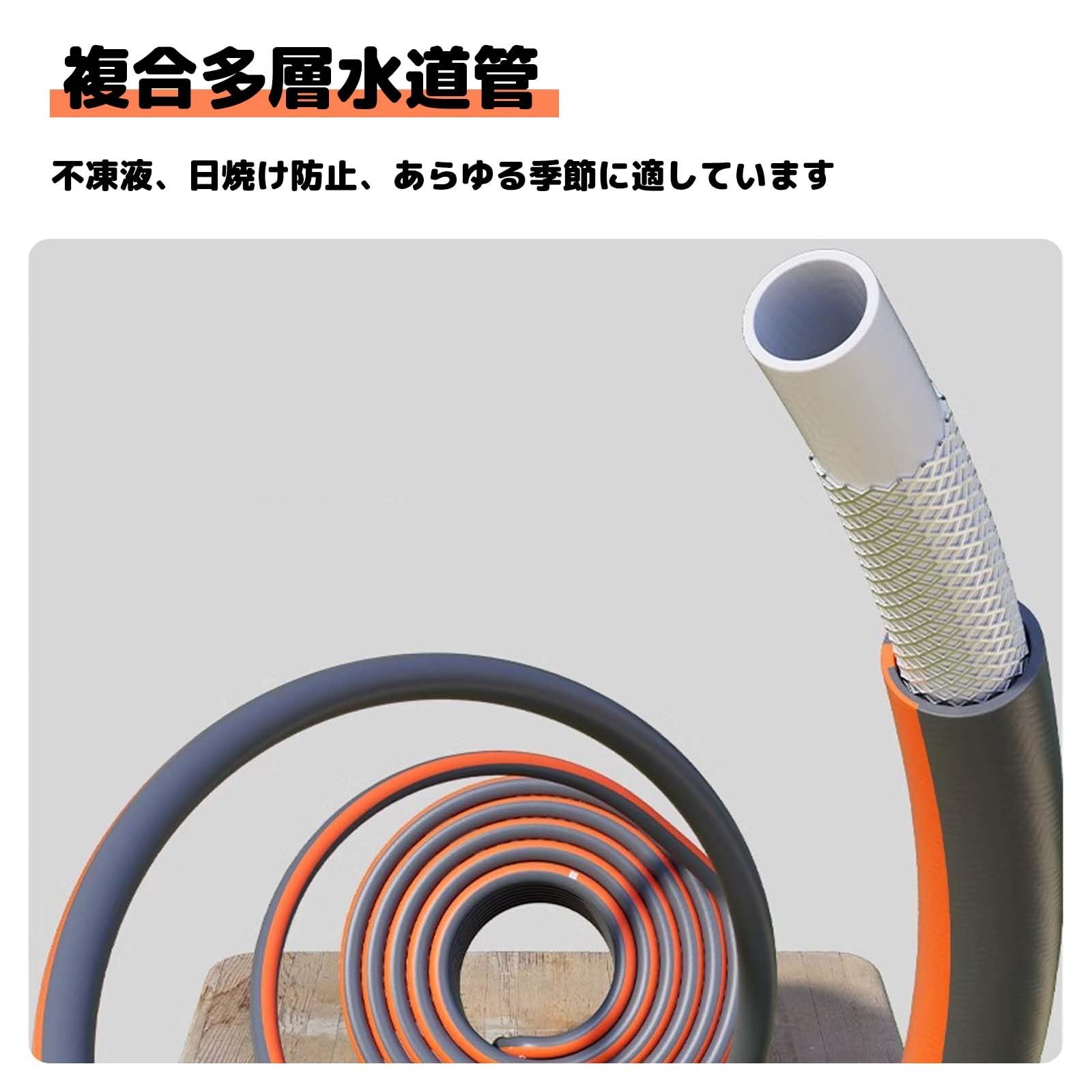 Amazon | PNJKGY ホースリール 散水ホース 50M出口パイプ 自動 