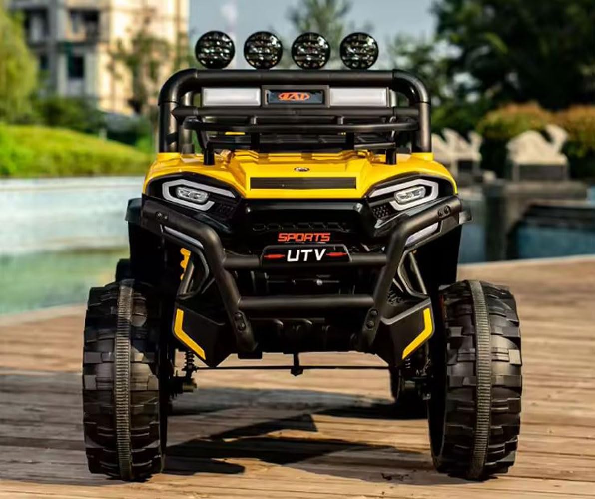 Shipeeship 2 Seater Utv Mx 12V Battery Operated Ride on Car for Kids, 4X4 Ride on Jeep for Kids with Music, Suspension and Led Lights, Baby Big Electric Toy Jeep for Kids of Age 2 to 9 Years (Yellow) (B0D4MPZKSX) Amazon Price History, Amazon Price Tracker