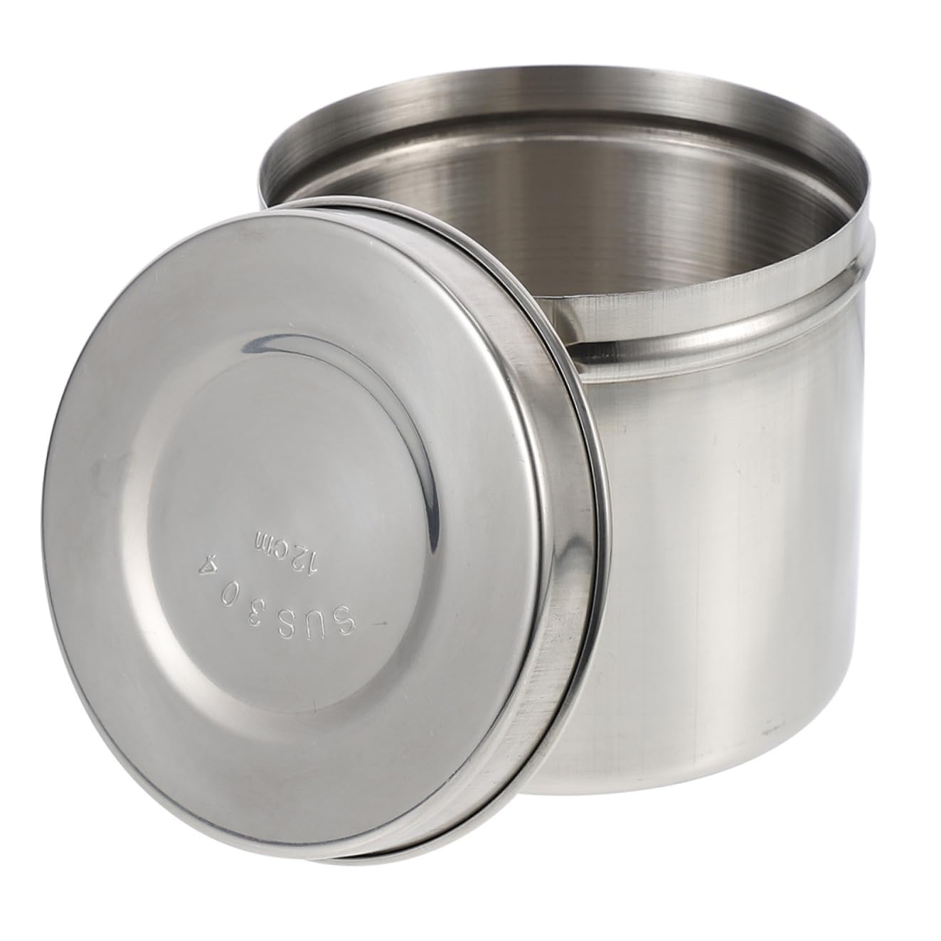 304 Stainless Steel Unguent Jar 8Cm Thickened Dressing Storage Canister with Lid for Cotton Balls and Gauze Sponge Holder, Iodophor Resistant Container for Clinic and Home