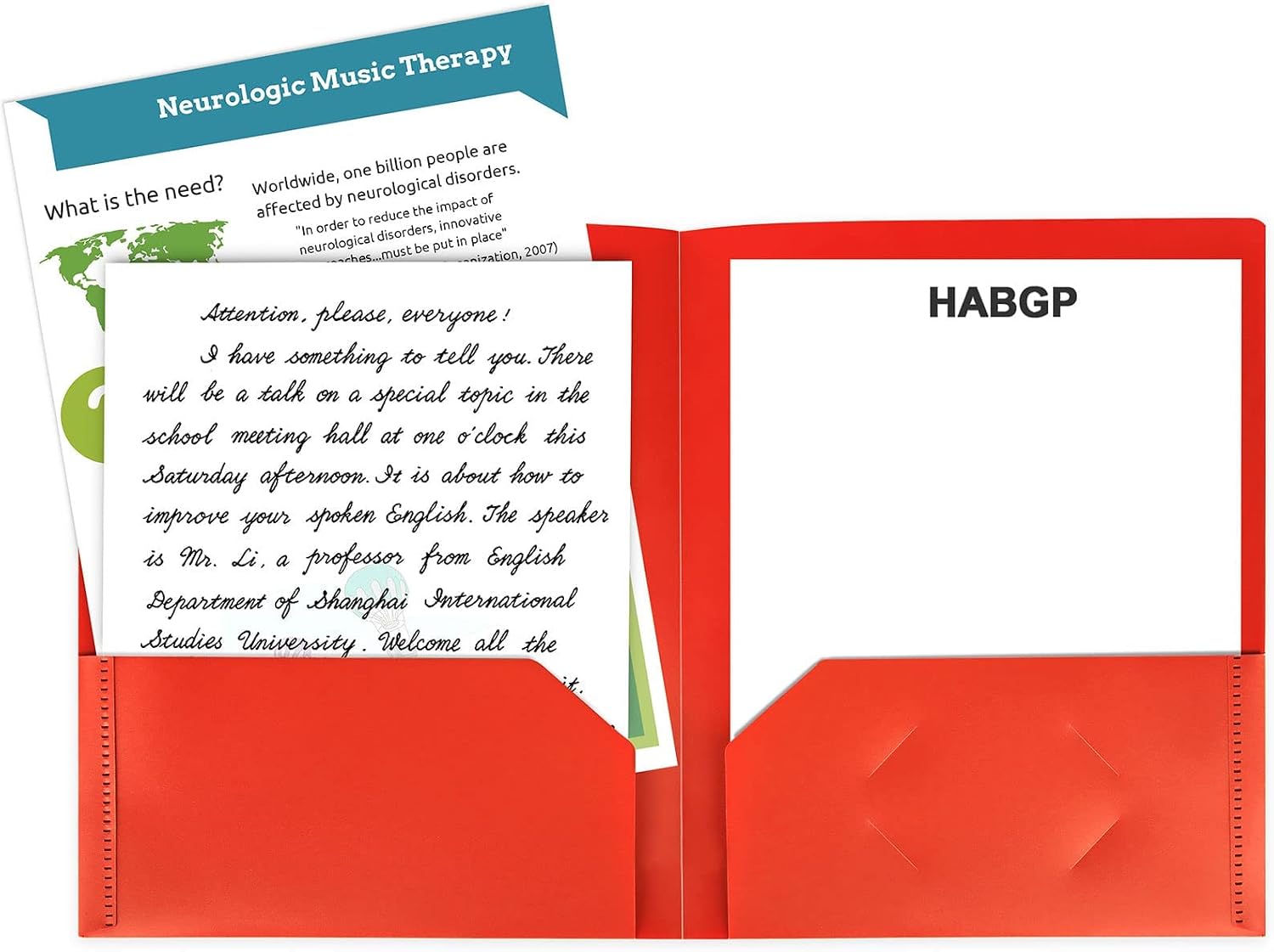 HABGP Plastic Folders with Pockets, 6 Color Heavy Duty Two Pocket Folders