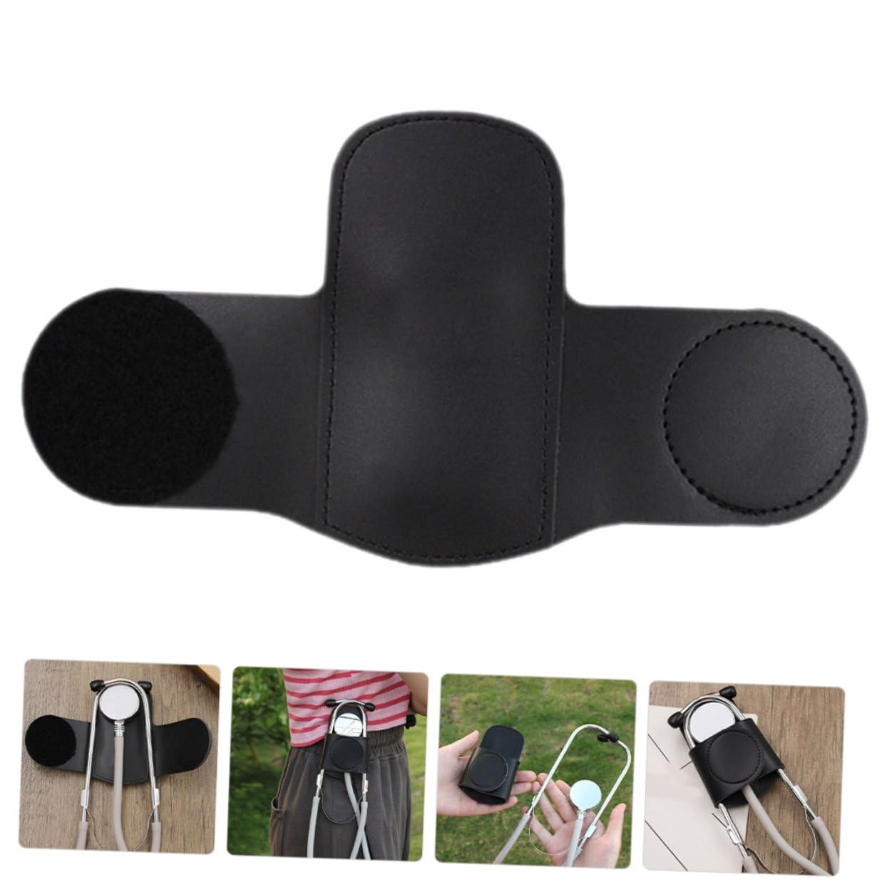 MAGICLULU 2 Series Soporte De Estetoscopio De Cuero De Protector Y Clip Para Estetoscopios Accesorio Y Portátil Para Profesionales Salud 2 Piezas*2