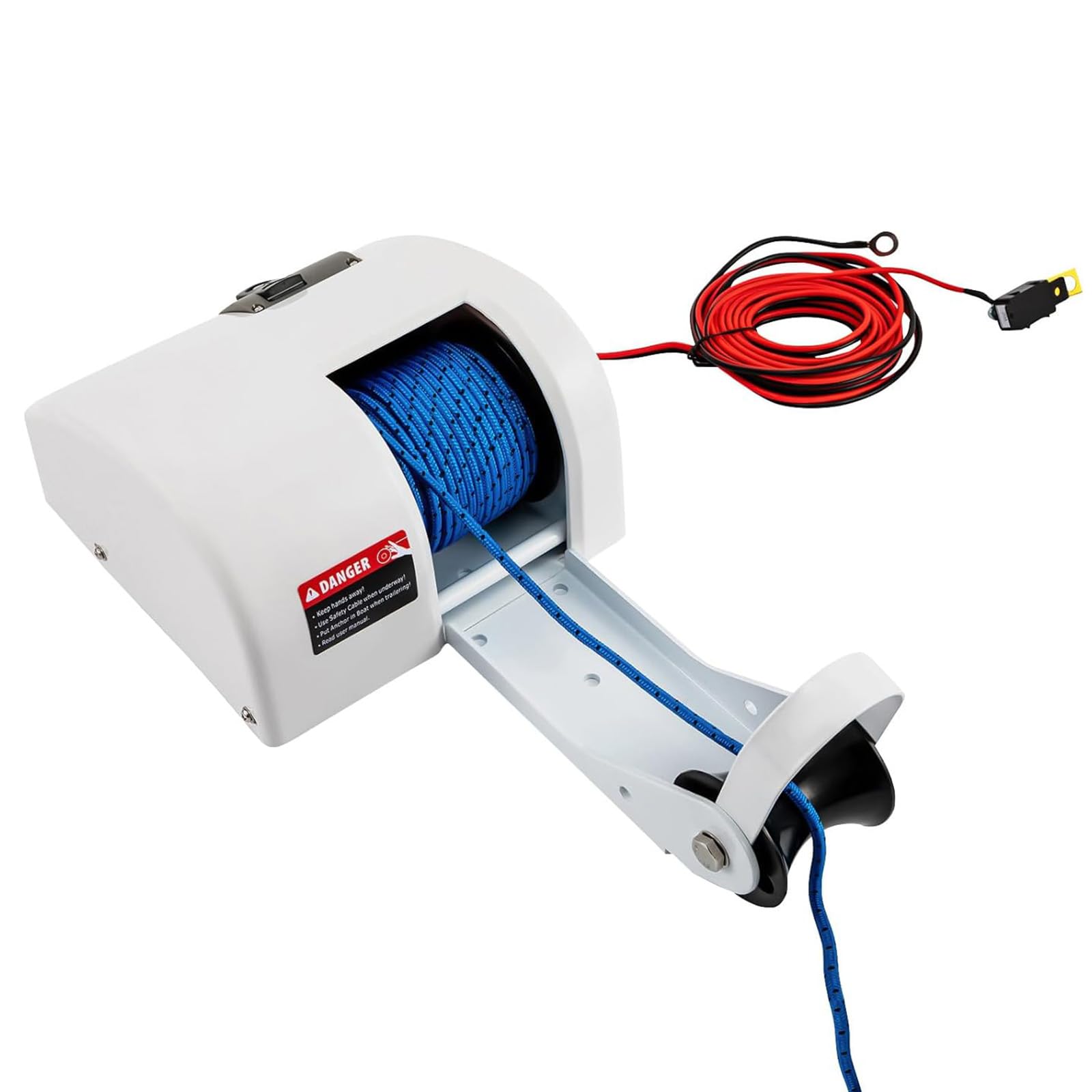 Verricello elettrico con telecomando, resistente, 12 V, per pesca marina e barche da pontone