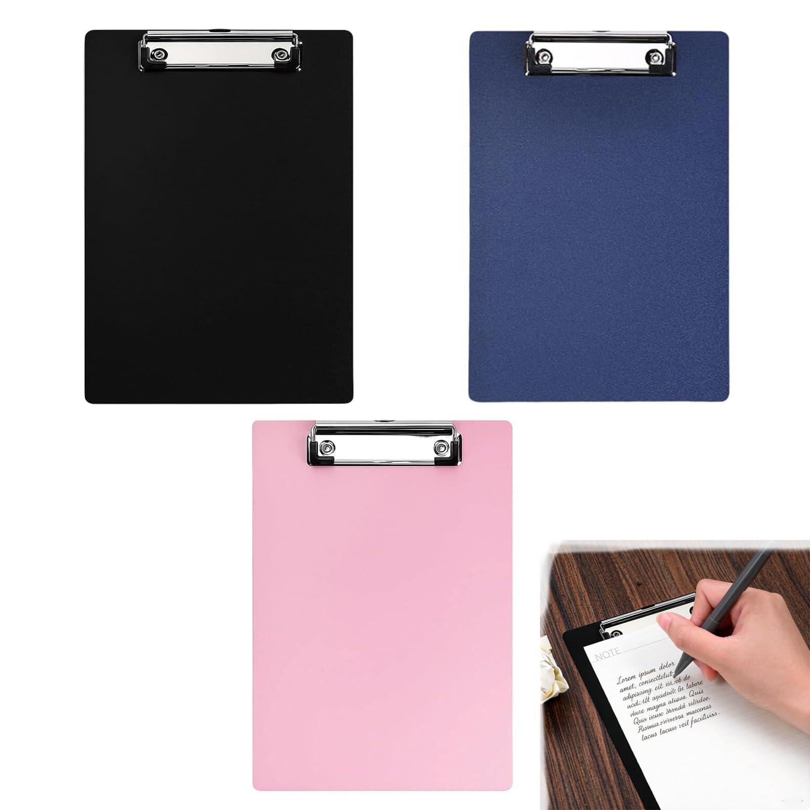 3-Pack A5 Clipboard Set, Lightweight Writing A5 Clipboards, Mini Clip Board Folder, Portable Writing Clip Boards for Office School Hospital Restaurant and Field(Multicolored)