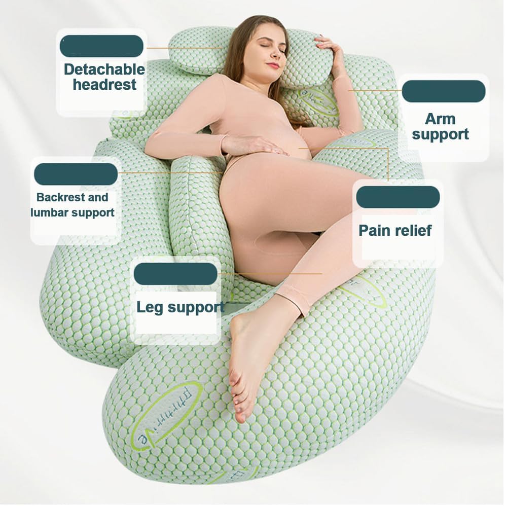 Pregnancy Pillow for Sleeping, G Shaped Full Body Pillow Pregnancy Pillows, Maternity Pillow Support for Back, HIPS, Legs for Pregnant Women, with Washable Cover,A