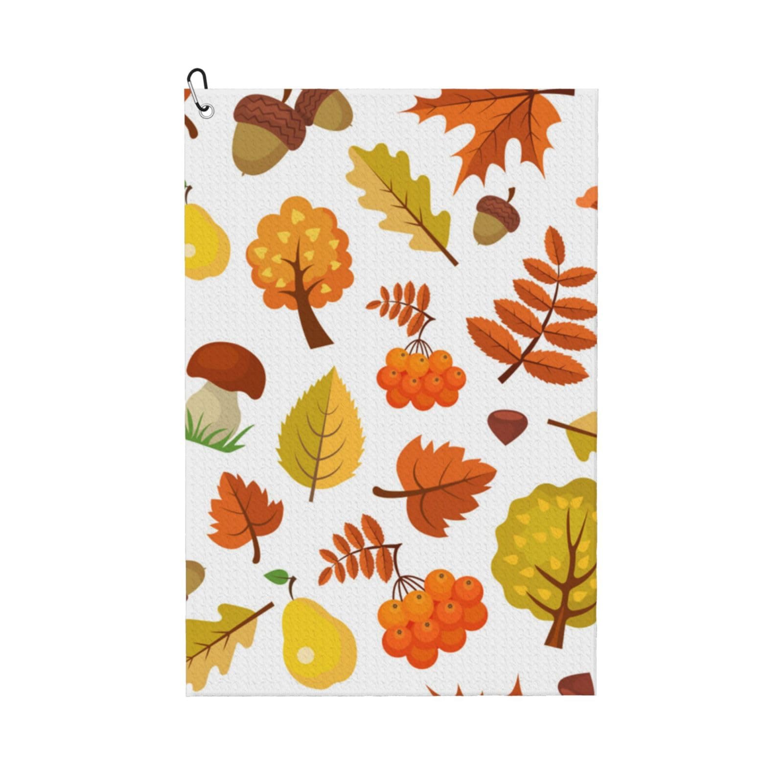 Hnnkloy Autumn Maple Leaves, 16x24 in Portable Waffle Golf Towels with Carabiner Clip for Golf Bag