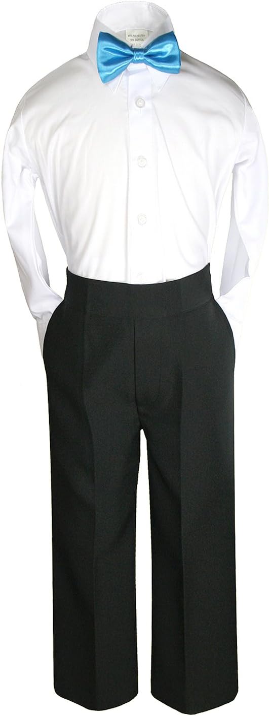 6pc Boy Formal Satin Shawl Lapel Suits Tuxedo Turquoise Bow Tie Baby Teen