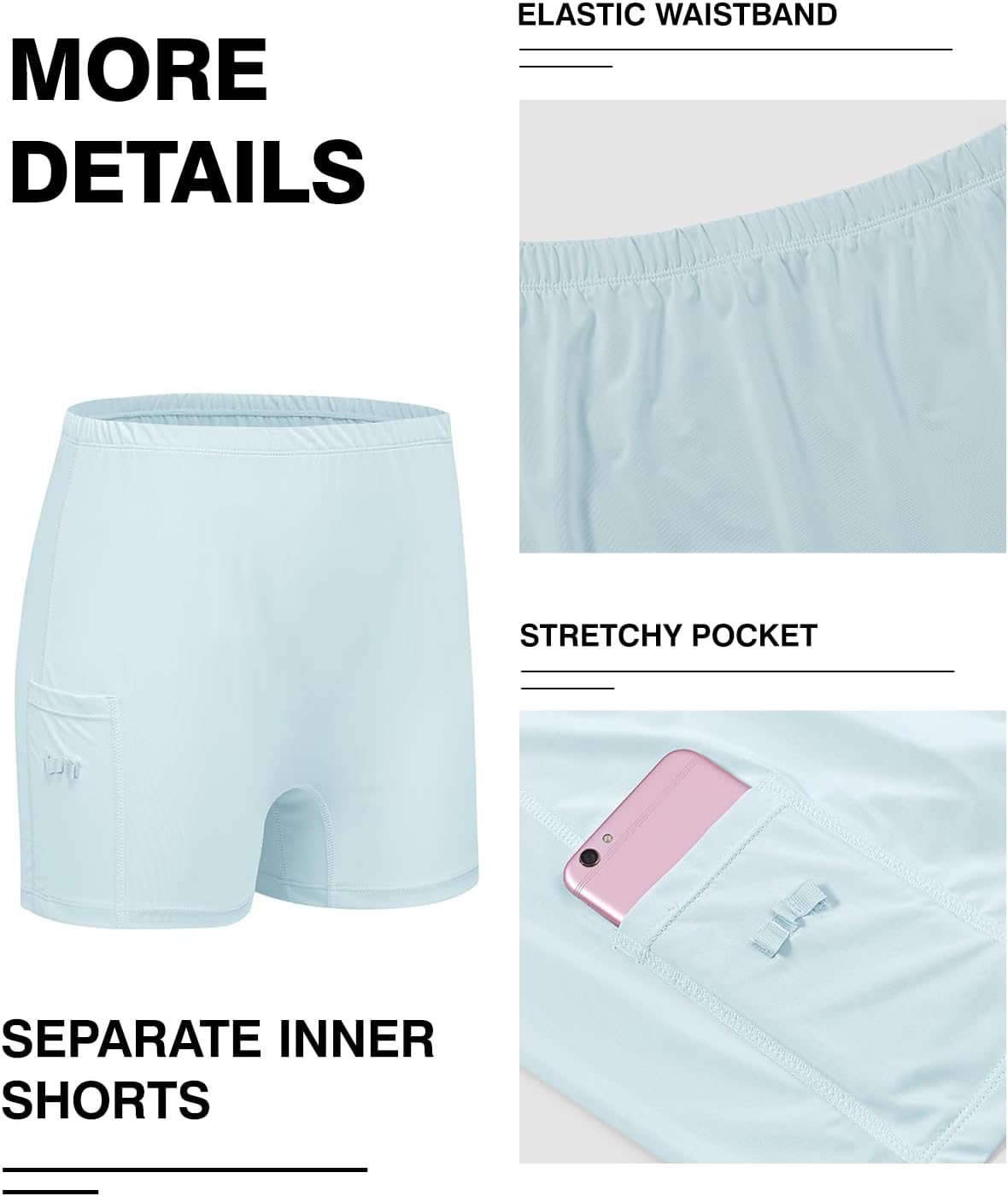 BGOWATU Women's Tennis Dress Sleeveless Collared V Neck Golf Polo Dress Side Slit Sports Dress with Shorts and Pocket - Image 5