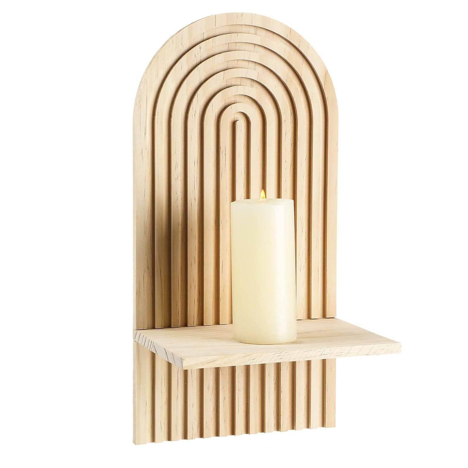 Pasdrucn Wall Shelf Wood Set, Wooden Wall Shelf Boho Decor, Floating Shelf Wall Shelf, Wall Decor Living Room Rustic, Boho Wall Decor Rainbow Wall Shelves for Living Room, Bedroom (1Pcs)