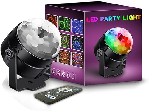 Luces de discoteca para fiesta de pelota, luces de bola de discoteca, luz de escenario, luces negras ABS para DJ, activadas por sonido, con control