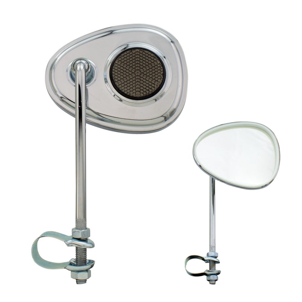 Fenix Cycles V Bicycle Mirror Chrome, Black Reflector