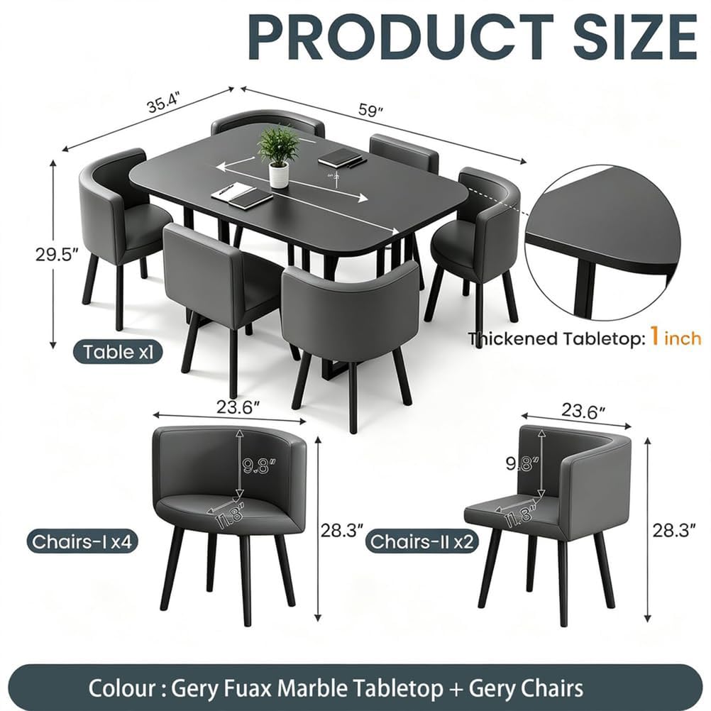 Ensemble Table À Manger 6 Personnes avec 6 Chaises