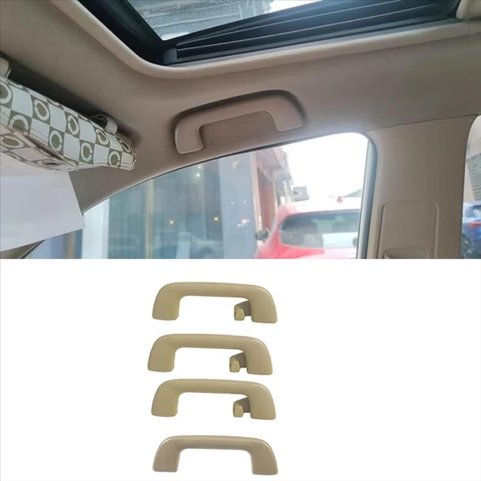 Generico Maniglia Trazione Tetto Compatibile con Toyota per Prius 2007-2012 per Rav4 2005-2012 4 Pz Auto Interno Tetto Bracciolo Soffitto Maniglia 74610-52030-B0