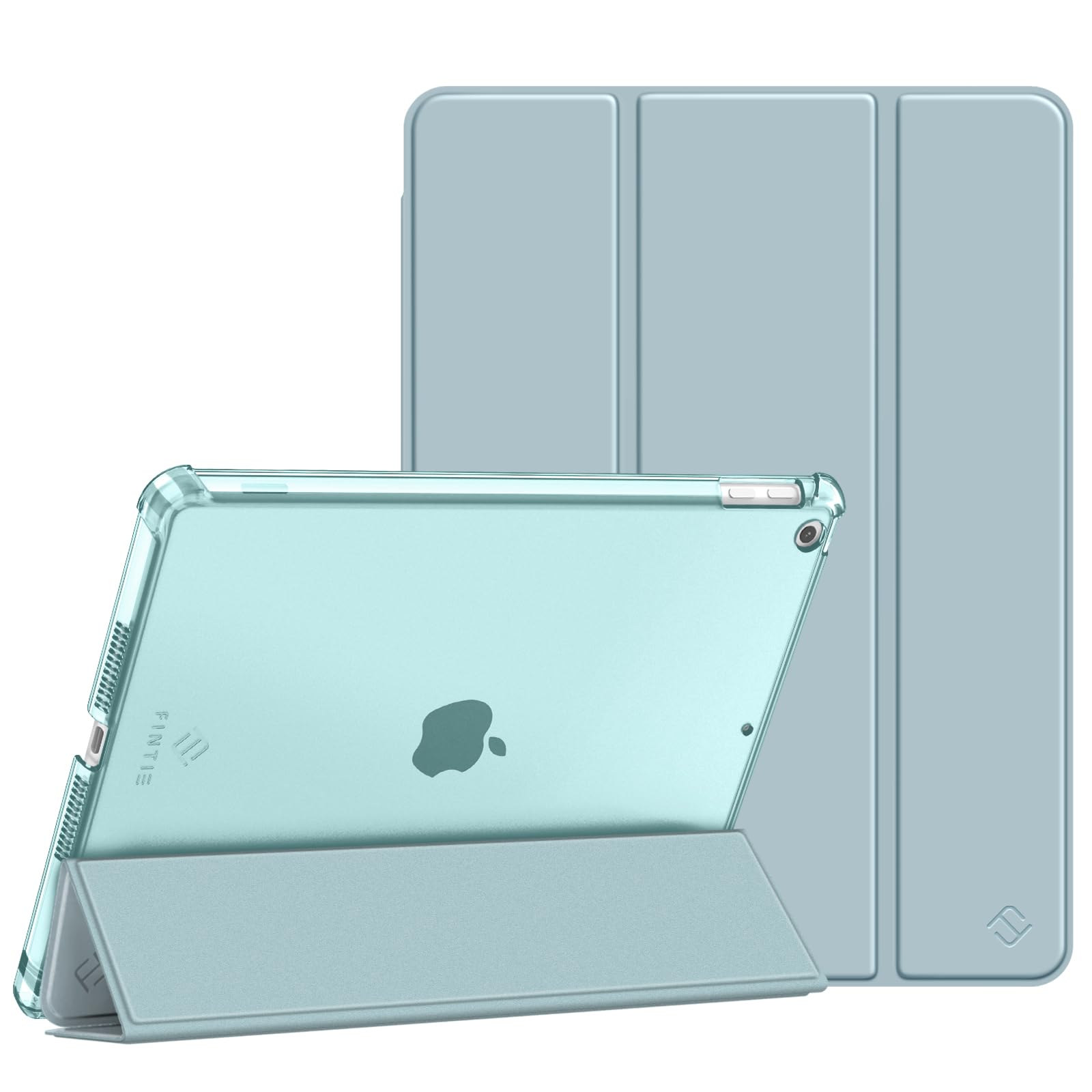 Fintie Hülle für iPad 9. Generation 2021/8. Gen 2020/7. Gen 2019 10.2 Zoll mit Stifthalter, ultradünne leichte Schutzhülle mit transparenter Rückseite und Auto Schlaf/Wach Funktion, Eisblau