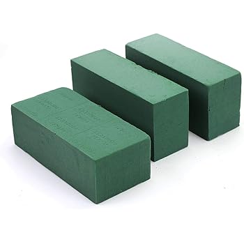 3PCS Floral Foam Bricks, Florist Flower Styrofoam Green Bricks Flower Arrangement Brick Supplies for Florist Craft
