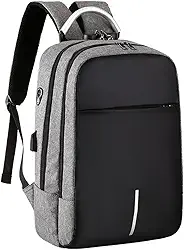 Mochila Executiva Impermeável Usb Senha Resistente Compacta (Cinza)