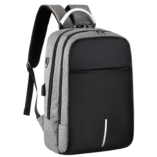 Mochila Executiva Impermeável Usb Senha Resistente Compacta (Cinza)