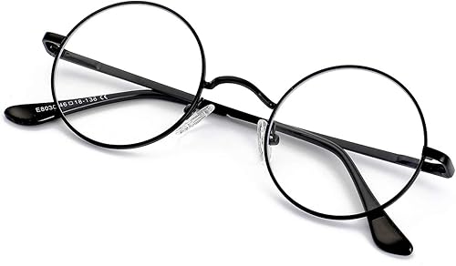 Miniatura 6 de EYLRIM Gafas redondas con bloqueo de luz azul para mujeres y hombres, lentes transparentes con marco de metal, sin receta