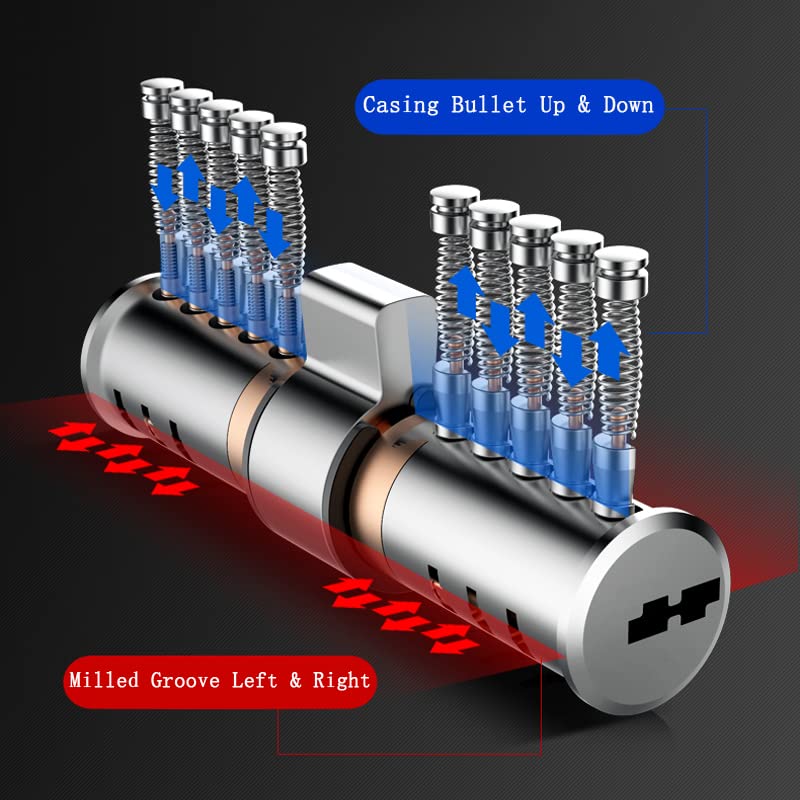 Wkładka bębenkowa. Cam Unibody Shell Anti Violence Podwójny frezowany rowek z podwójną kulą Słupek boczny Zabezpieczenie przed kradzieżą Cylinder z rdzeniem(100mm x32.5mmx67.5mm)