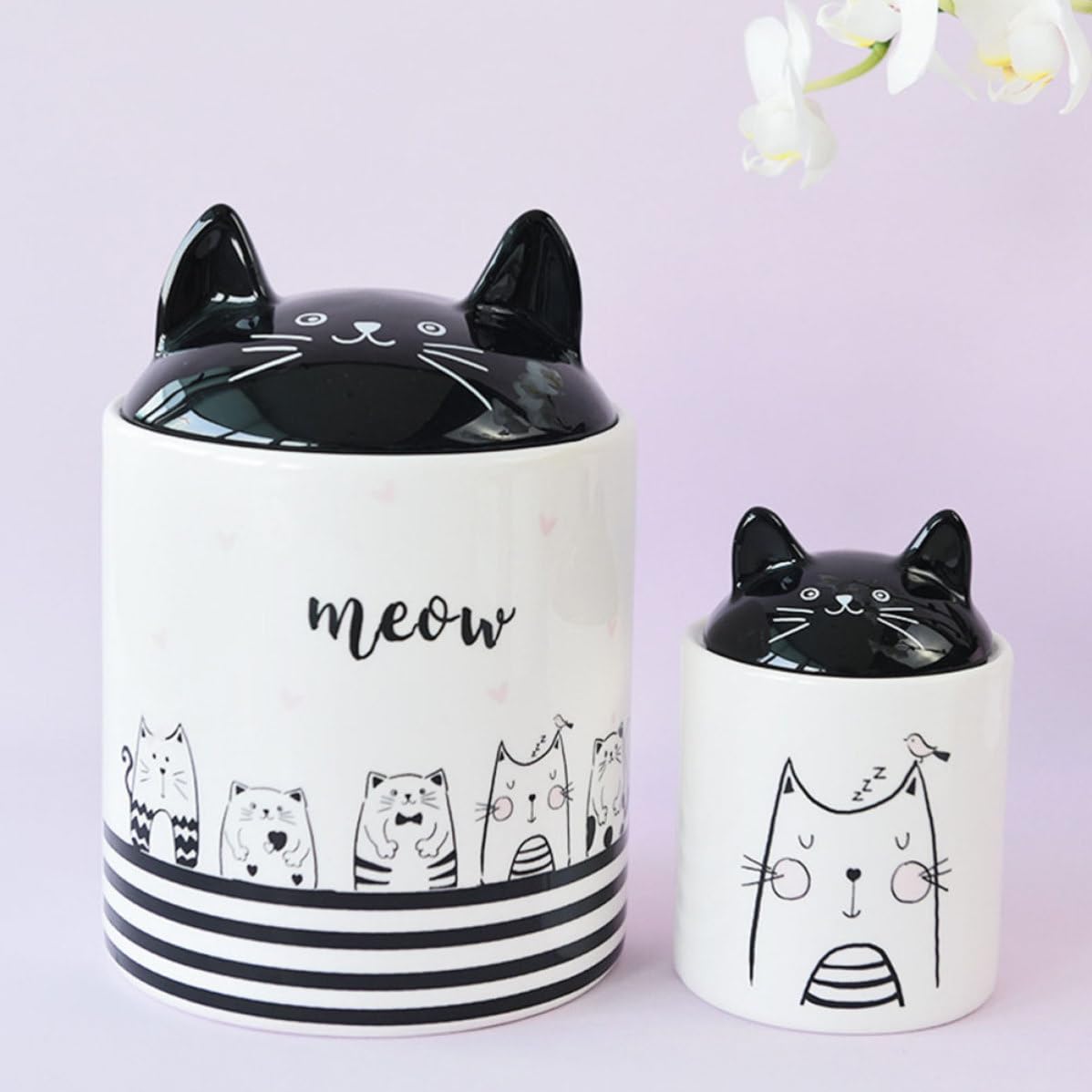 Barattolo in Ceramica a Forma di Gatto, per Tè e Caramelle