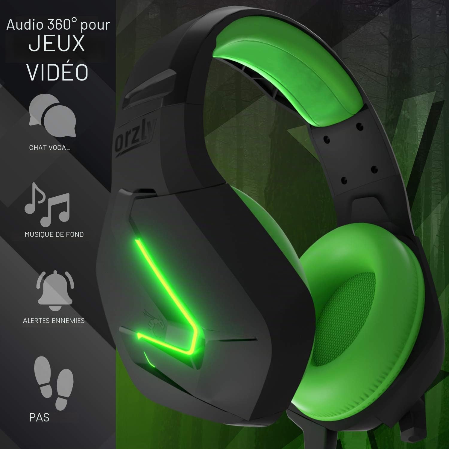 Orzly Casque de Jeu pour PC et Consoles de Jeu PS5, PS4, Xbox Series X | S, Xbox One, Nintendo Switch et Google Stadia - Son stéréo avec Micro antibruit - Hornet RXH-20 Édition Sagano