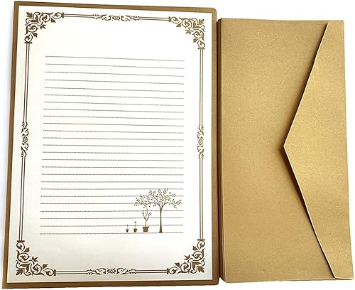 Juego de 72 piezas de papelería y sobres de escritura retro, 48 piezas de papelería + 24 sobres, adecuado para hacer invitaciones