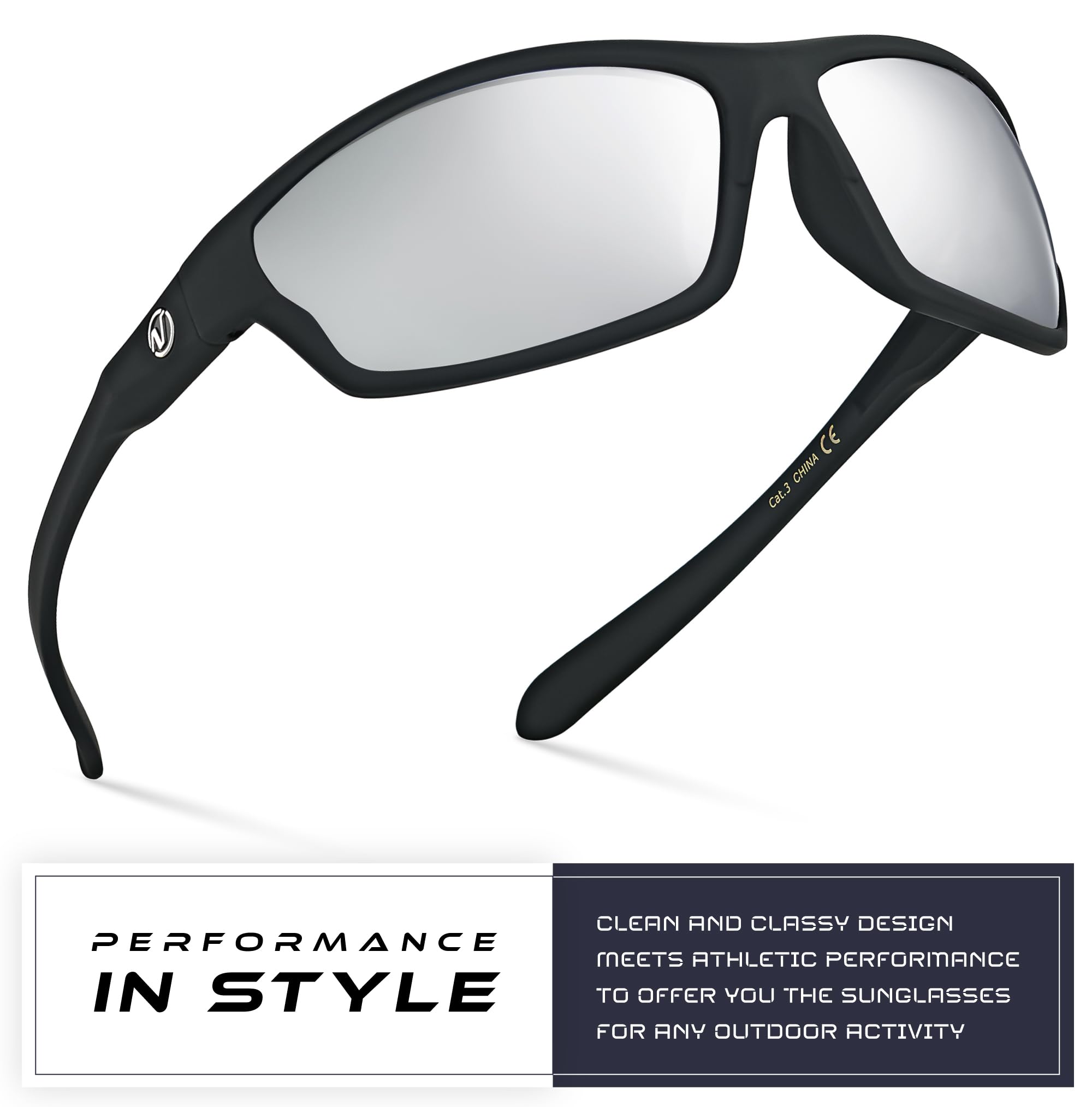 Nitrogen Polarisierte Sport-Sonnenbrille für Herren und Damen, UV400