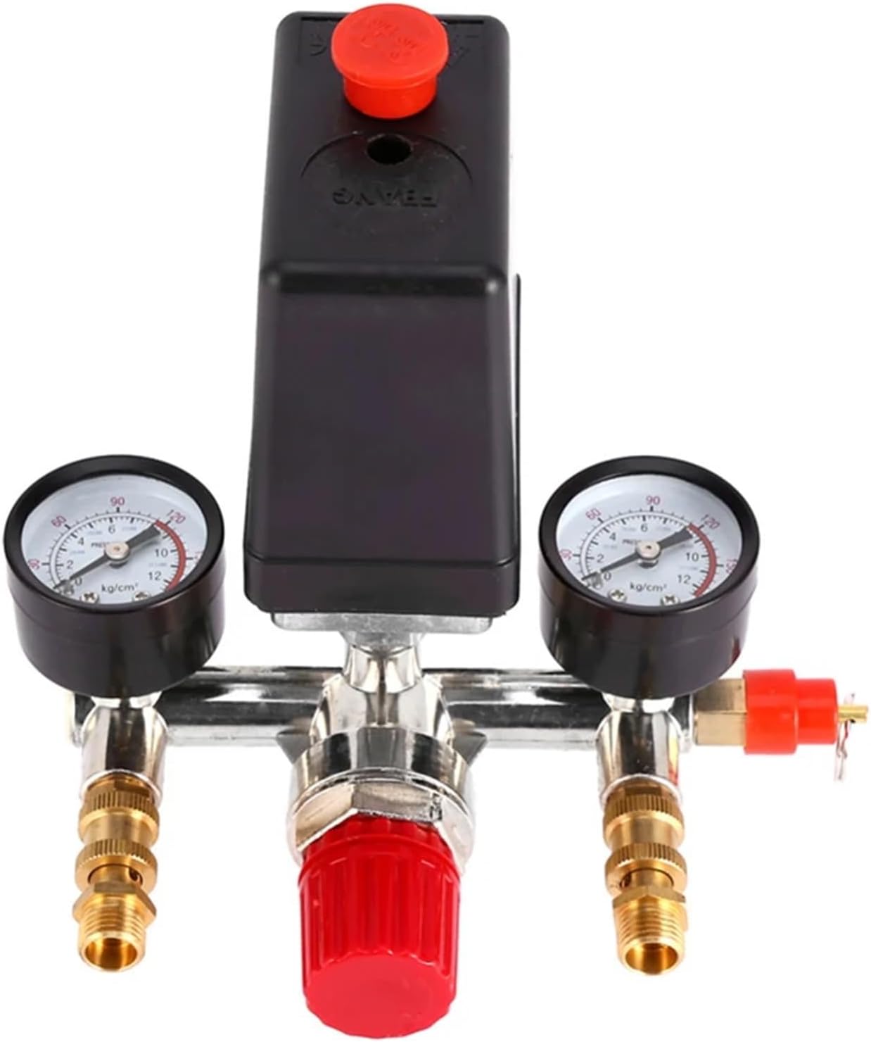 230V Regulator Heavy Duty Air Compressor Pump Pressure Control Switch 1 Port Air Pump Control Valve Switch 90-120 PSI with Gauge (Color : TYPE1)