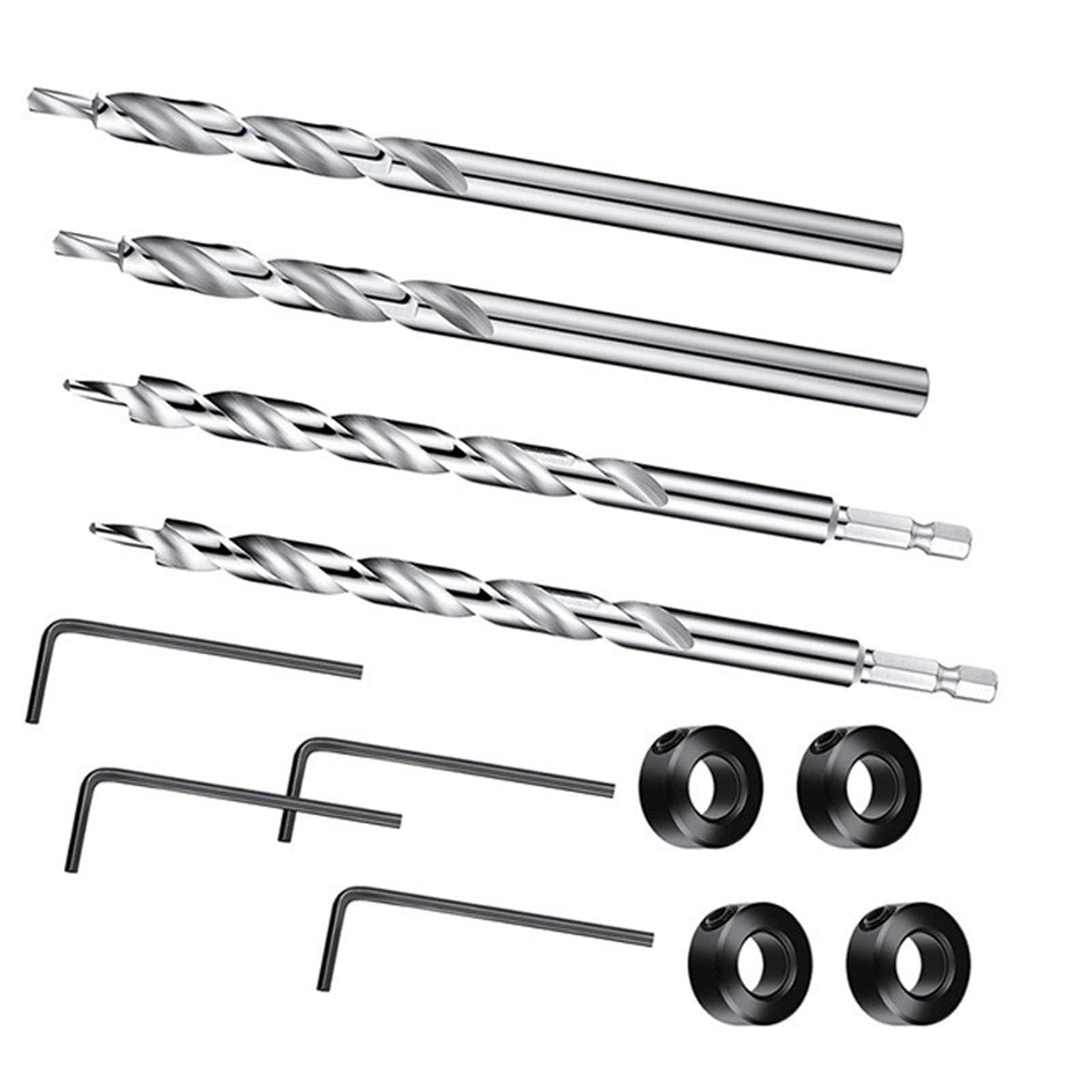 12Pcs Four Slot Twist Drill Steel Round Shank Reduced Drill Hole Cutter Professional Metalworking Metalwork Projects Bit for Professional