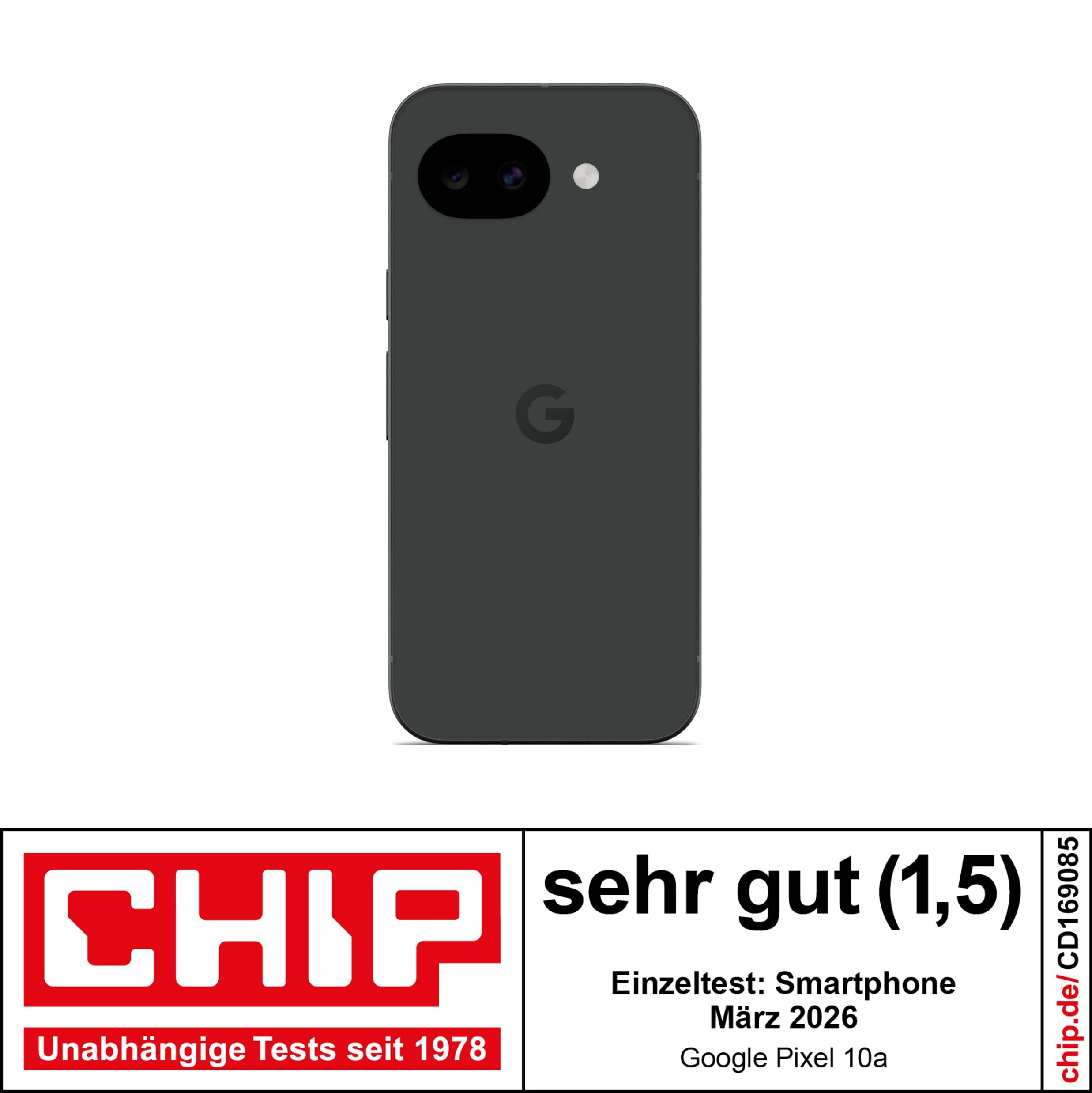 Google Pixel 10a – 7 Jahre Betriebssystem- und Sicherheitsupdates, mehr als 30 Stunden Akkulaufzeit, Kamera-Coach, Gemini Live, Pixel-Sicherheitsfunktionen - Obsidian, 128GB