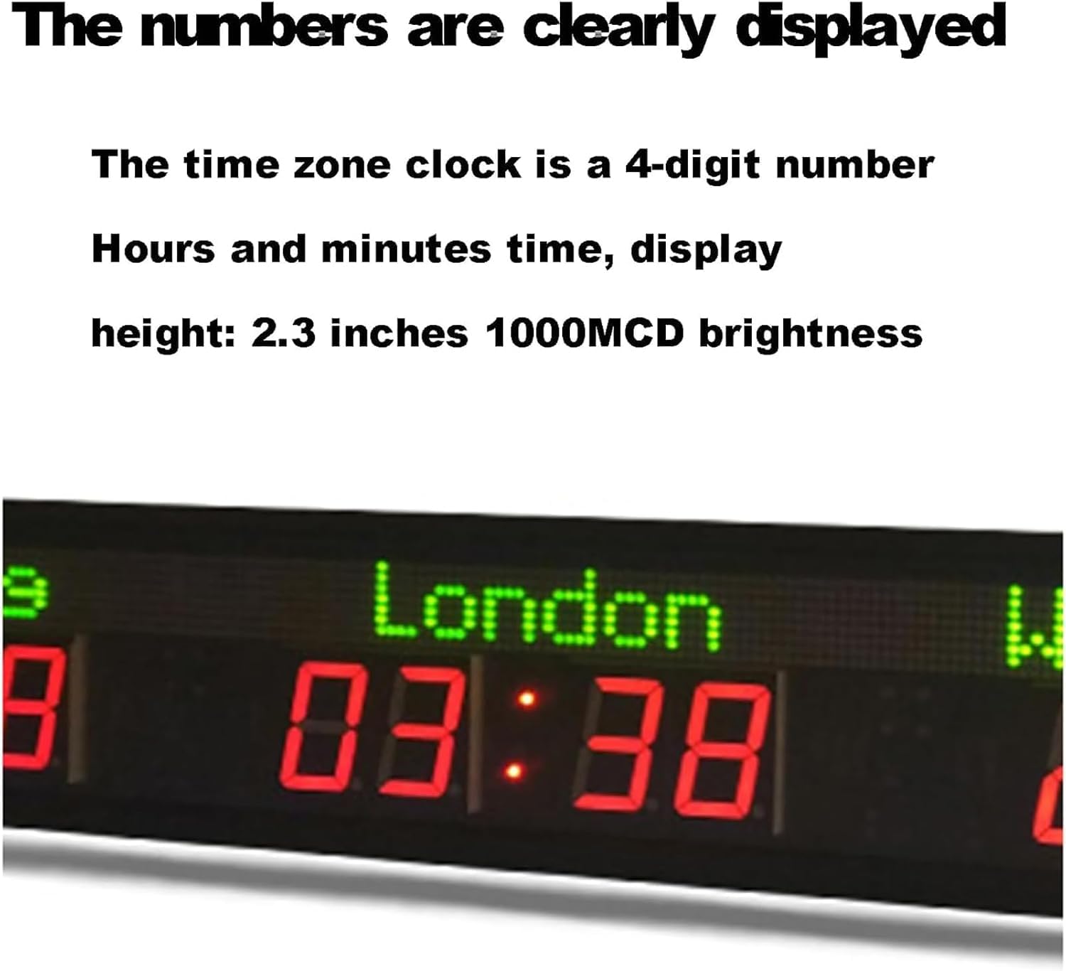 Reloj Mundial Con Múltiples Zonas Horarias, 3 Relojes De Zona Horaria, Reloj De Pared LED, Conexión WiFi Y Ciudad Que Se Pueden Cambiar, Ajuste De Brillo De 5 Niveles, Para Oficinas De Hoteles
