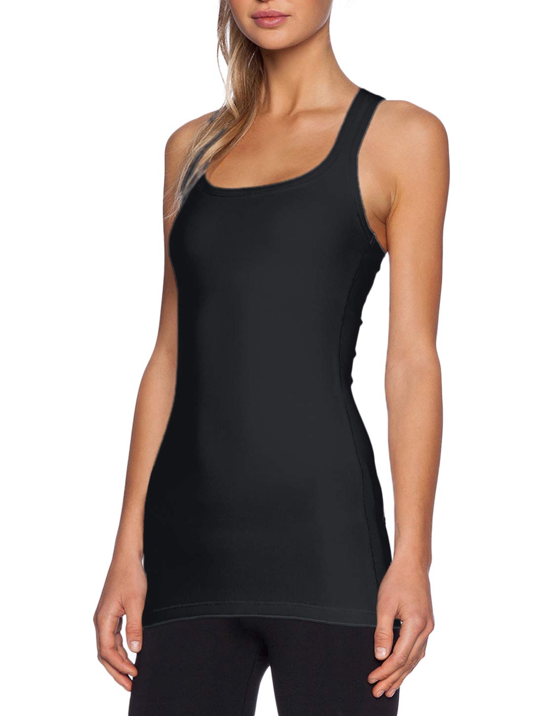 TAIPOVE Damen Racerback Tank Top Long Camisole Ärmellos Yoga Shirts Workout Tops 3er Pack