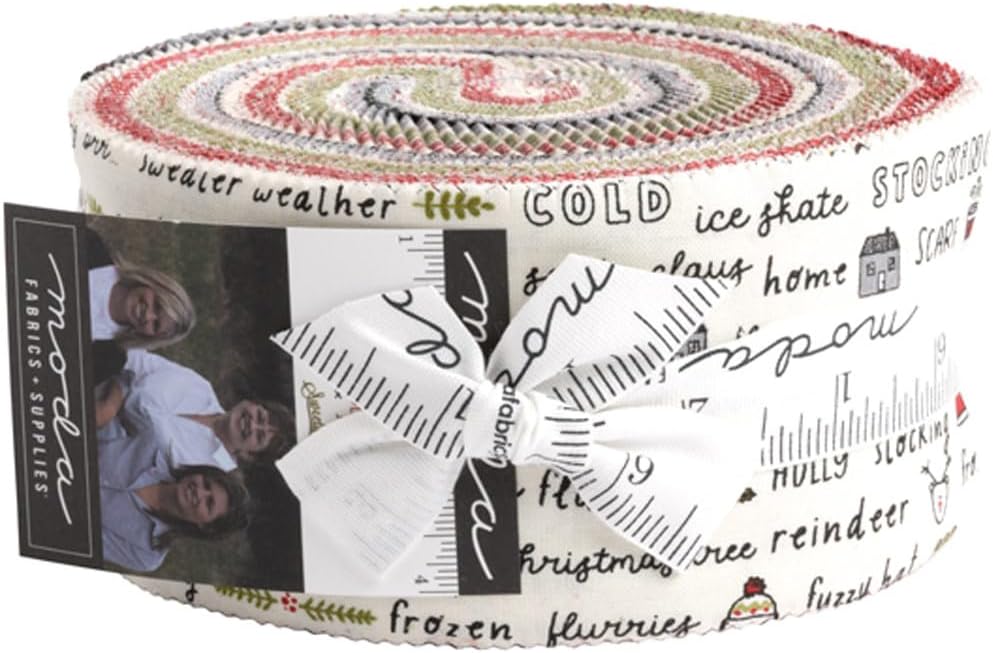 Jelly Roll - Blizzard by Sweetwater for Moda Christmas Winter Holidays Snowmen 2.5" Strips Roll-Up Bundle Quilter's Cotton Fabric Precuts (55620JR) M492.41