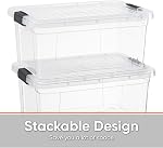 Superio Storage Bins with Lids 1.85 Qt Clear Boxes for Organizing, Stackable Plastic Containers- BPA Free, Non-Toxic, Odor Free, Organizer for Home, Office, Dorm- 2 Pack,