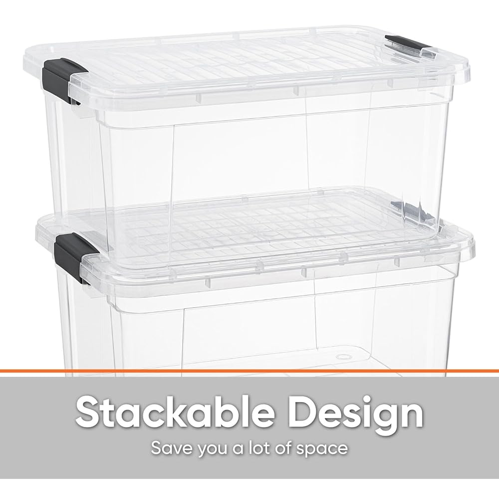 Superio BPA-Free Clear Stackable Storage Bins - Image 3