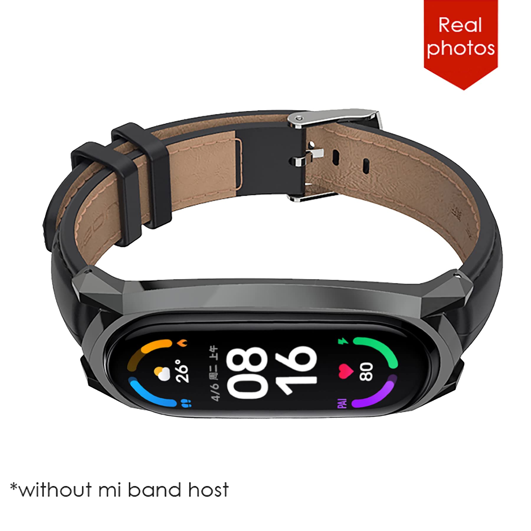 Leder-Armband Für Xiaomi Mi Band 5/6/4/3 | Ersatzarmband In Braun, Verstellbar 155-215 Mm | Mit Metallgehäuse & Gummiringen