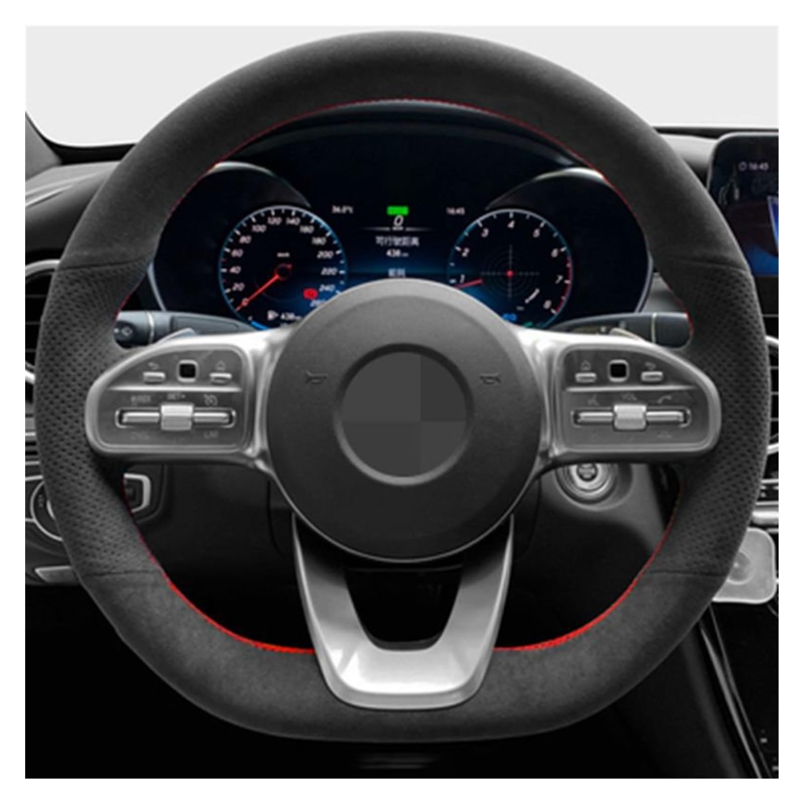 Auto Coprivolante Per Benz Per Classe-S Per W222 Per GLC Per Classe-A Coprivolante Per Auto Treccia Nera Antiscivolo Coprivolante Protezione (Colore : 1)