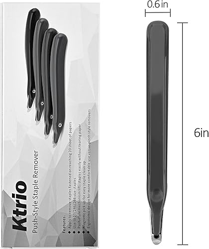 Miniatura 8 de KTRIO Herramienta de eliminación de grapas magnéticas, paquete de 4 unidades, removedor profesional de grapas planas para aula, oficina, hogar,