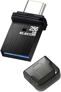 エレコム USBメモリ 256GB USB3.2（Gen1） Type-C キャップ式 ブラック MF-CAU32256GBK