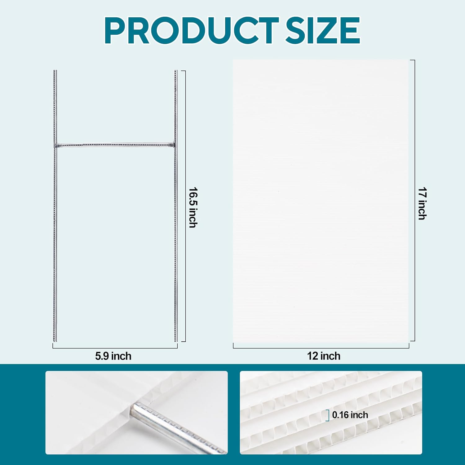 14 Pack Lawn Signs Corrugated Plastic 17x12 Inches Blank Yard Signs with Stakes for Yard Sale Sign Outdoor, Garage Sale, Open House, Estate Sale, Guidepost, Birthday Party