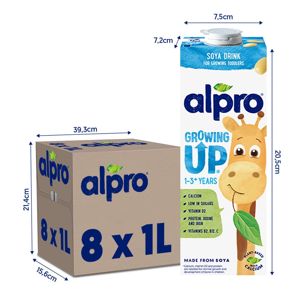 Alpro Kindersoyadrink – 100 Prozent pflanzlich – Von Natur aus laktosefrei und zuckerarm – Proteinquelle mit Calcium und Vitaminen – 1 x 1 L