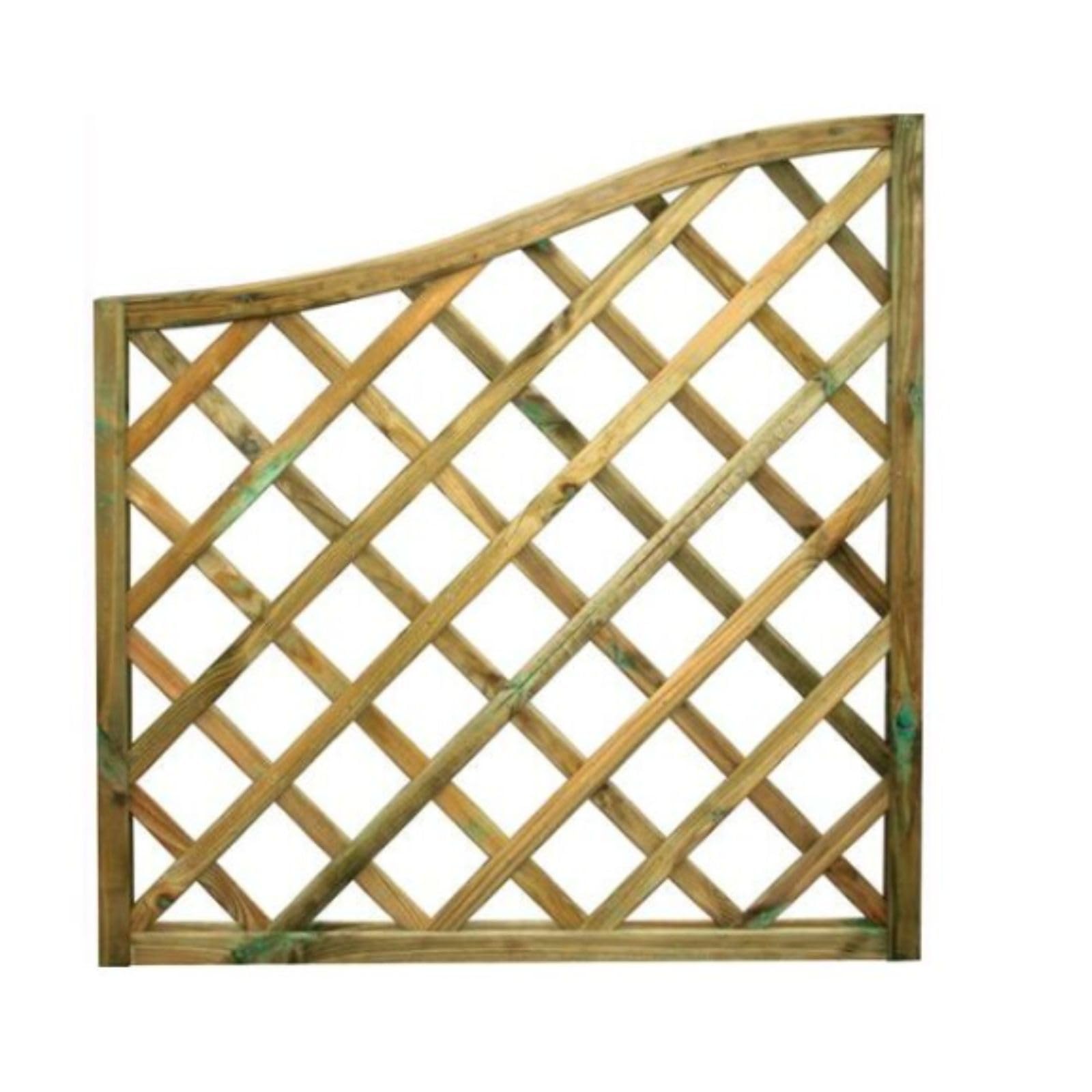 Pannello Grigliato Sagomato in Legno Impregnato 90X90cm, Grigliato in Legno, Rete a Griglia per Siepi, Edera, Terrazzi, Balconi, Giardini (Arco 1/2 Omega)