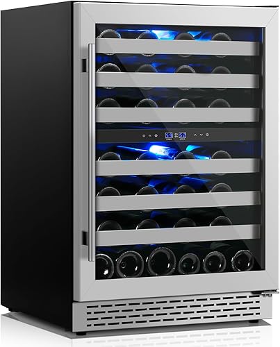 Miniatura 17 de Refrigerador de vino de 24 pulgadas, refrigerador de zona dual en color negro, refrigerador de vino y bebidas con puerta de vidrio para 20 botellas