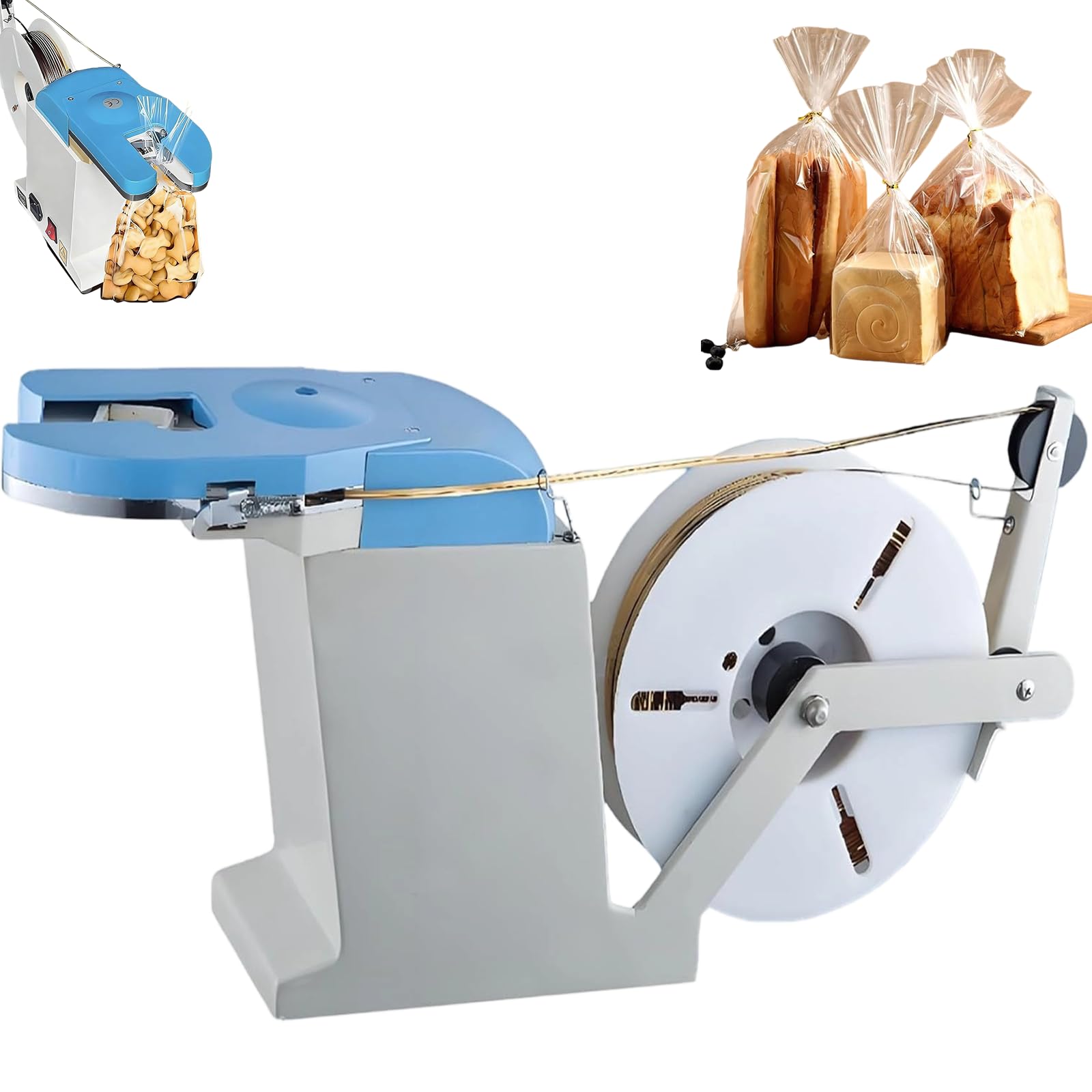 Xjymposium Electric Twist Tie Machine For Efficient Bag Sealing, Electric Semi-Manual Food Tying Machine With 1 Roll Of Twist Tie Wire, Bundling Diameter 0.1-1.2mm